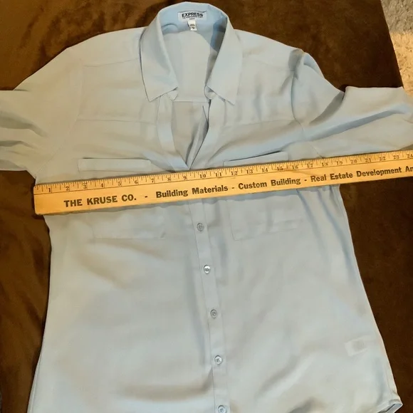 Express Blue M  Portofino Shirt Classic Scandi Girl Office Normcore Essential - Picture 5 of 7